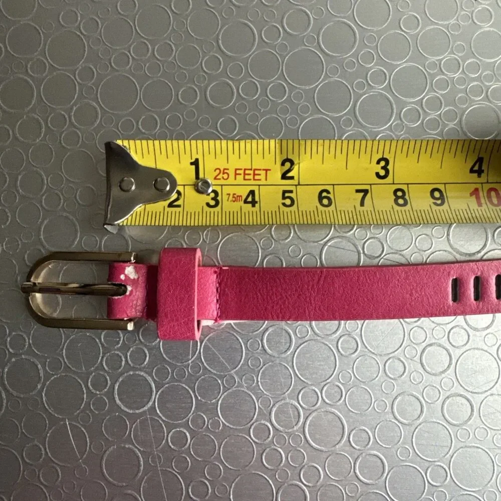 Betsey Johnson Hot Pink Skinny Belt Adjustable Neon Barbiecore Y2K - Size L